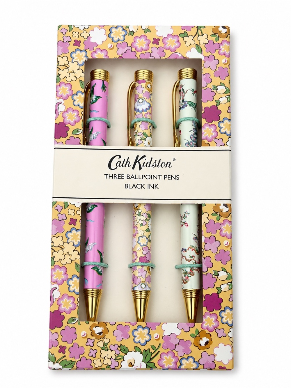 Cath Kidston Floral Ballpoint Pen Trio - Pink, Cream, Lavender